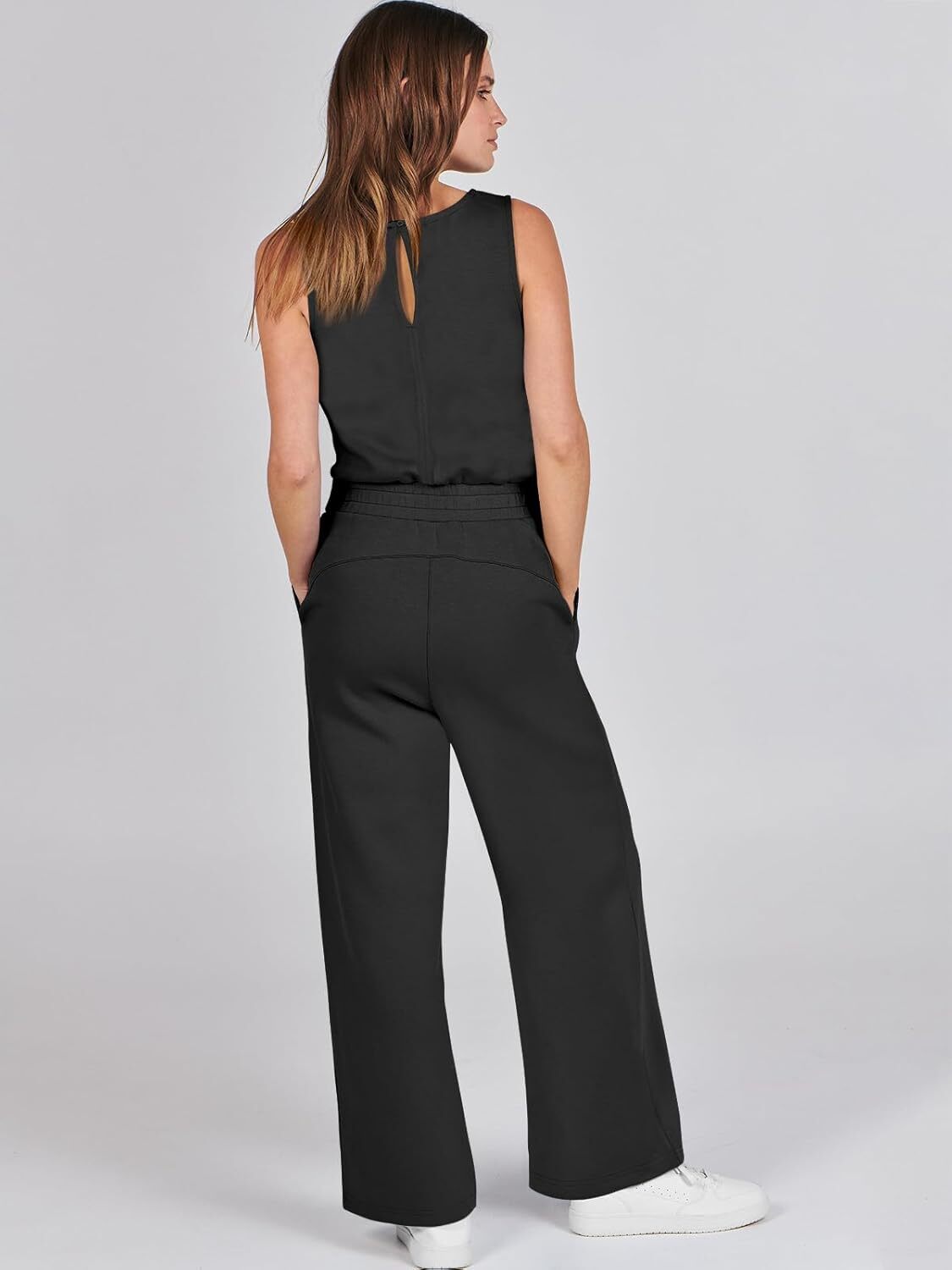 Womens Jumpsuits 2025 Casual Summer Dressy Romper Sleeveless Wide Leg Long Pants Outfits Fashion Travel Clothes