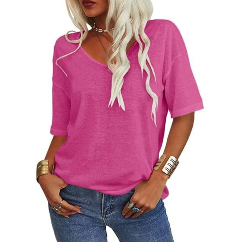 FINAL SALE⚡8 Packs for $23.86⚡ - Summer Casual Half Sleeve T-shirt Basic Tops (Multiple Colors)