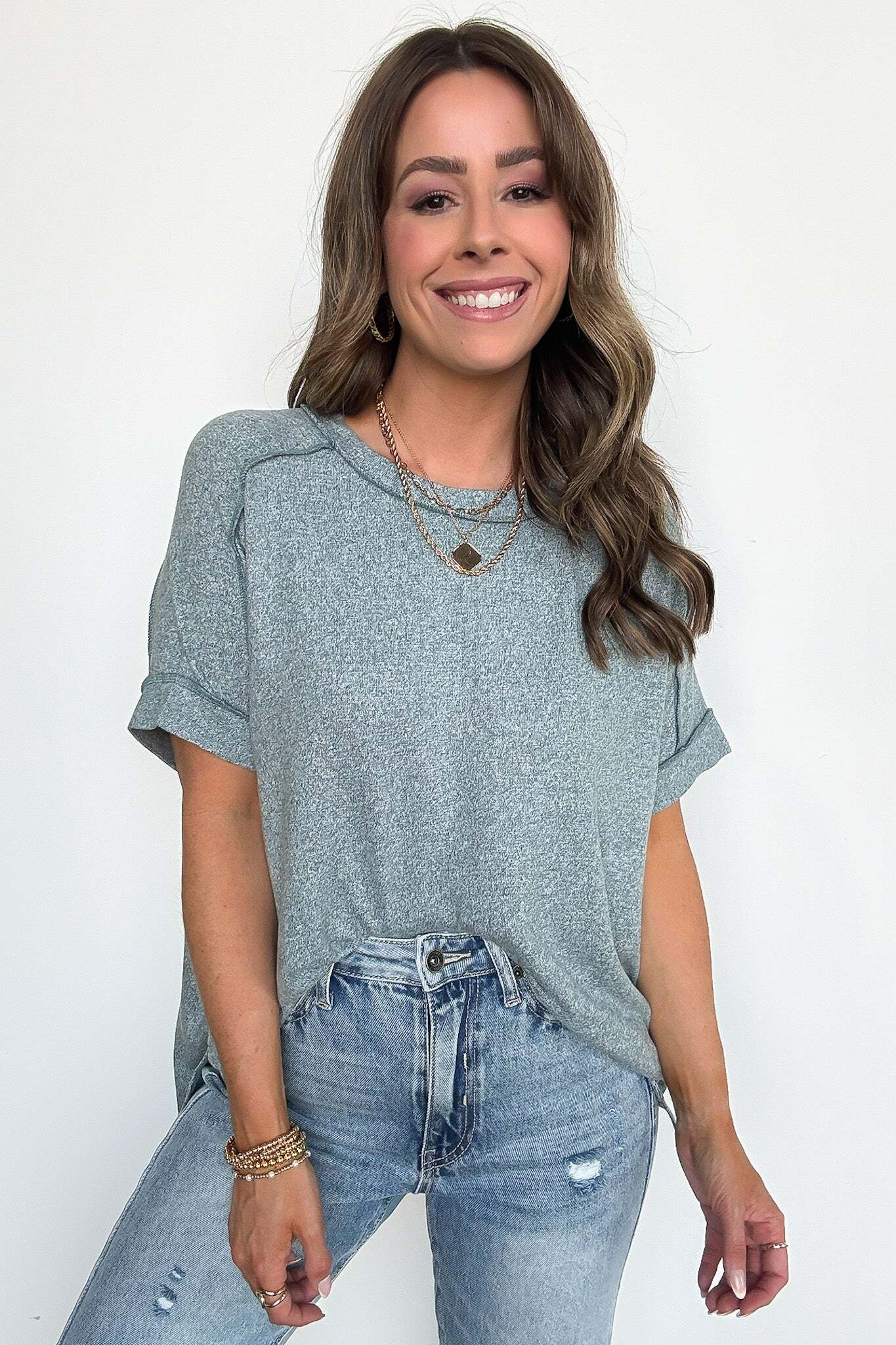 Sunday Muse Melange High Low Tee - BACK IN STOCK