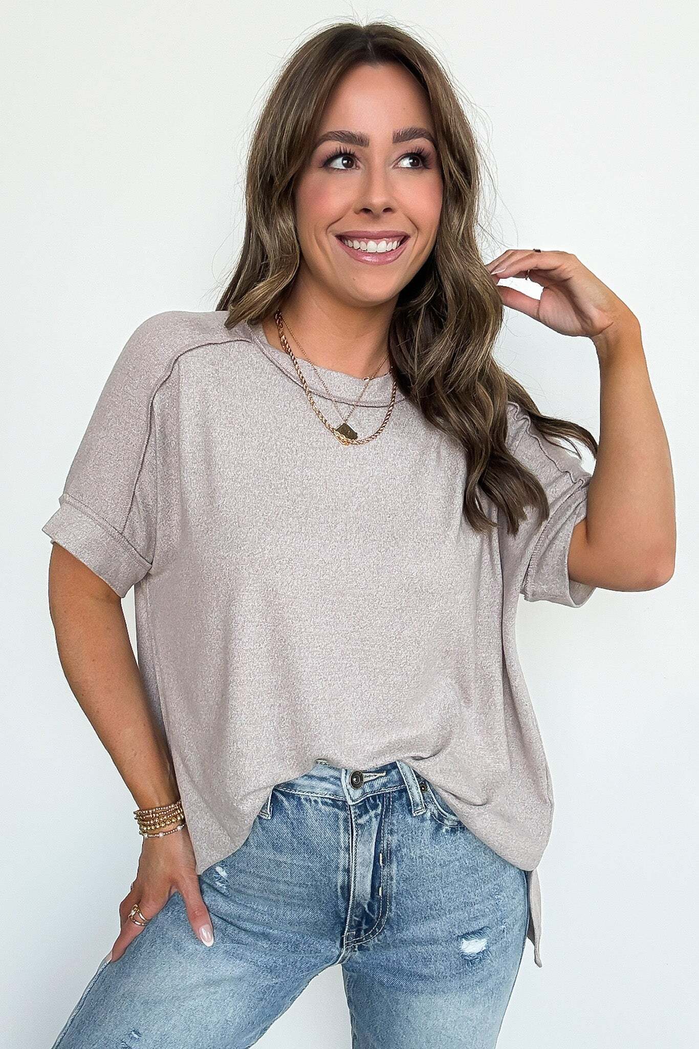 Sunday Muse Melange High Low Tee - BACK IN STOCK