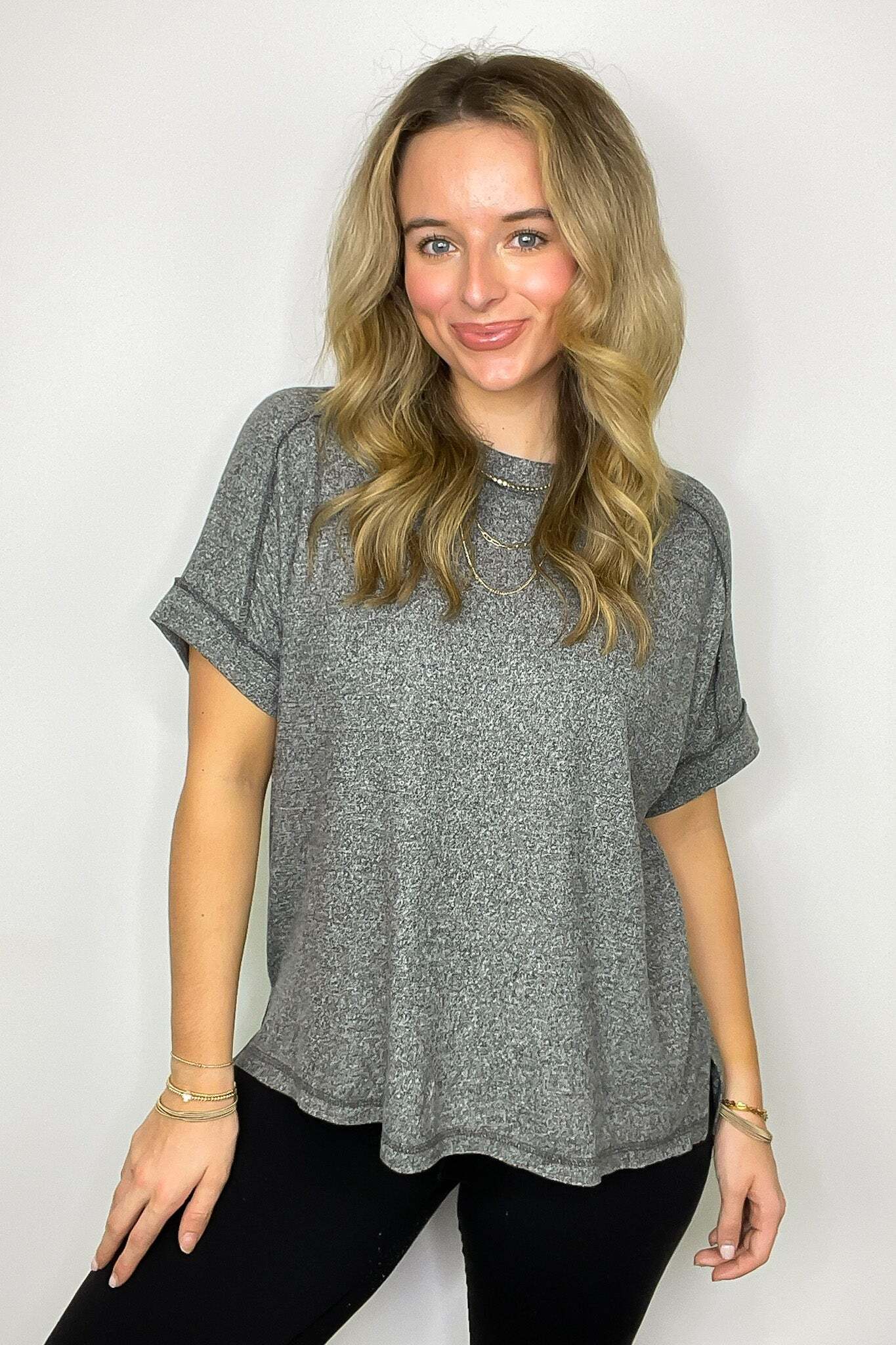 Sunday Muse Melange High Low Tee - BACK IN STOCK