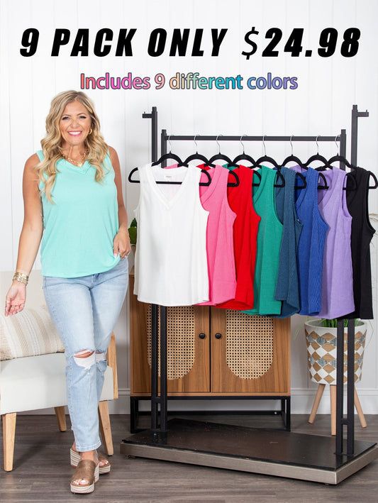 FINAL SALE⚡9 Packs for $24.98⚡ -Women's Acoustic Tank Top