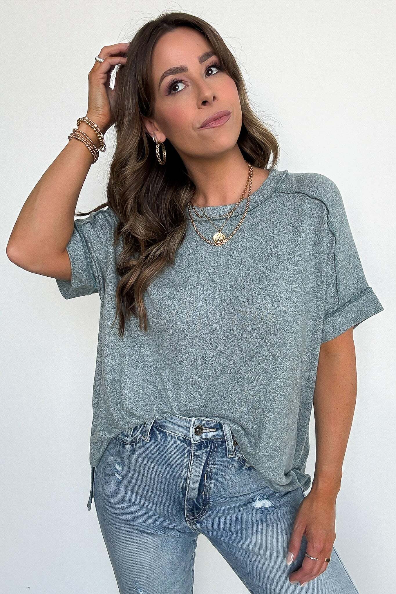 Sunday Muse Melange High Low Tee - BACK IN STOCK