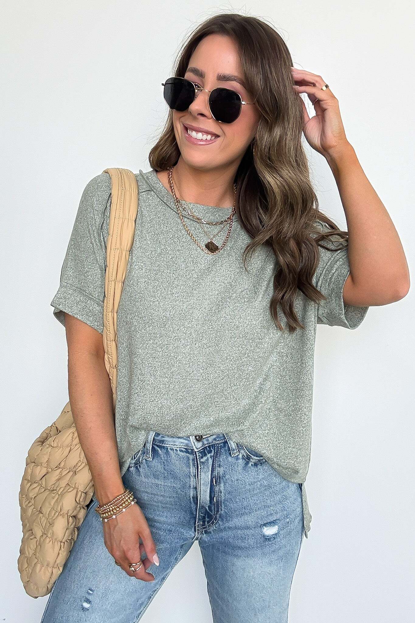 Sunday Muse Melange High Low Tee - BACK IN STOCK