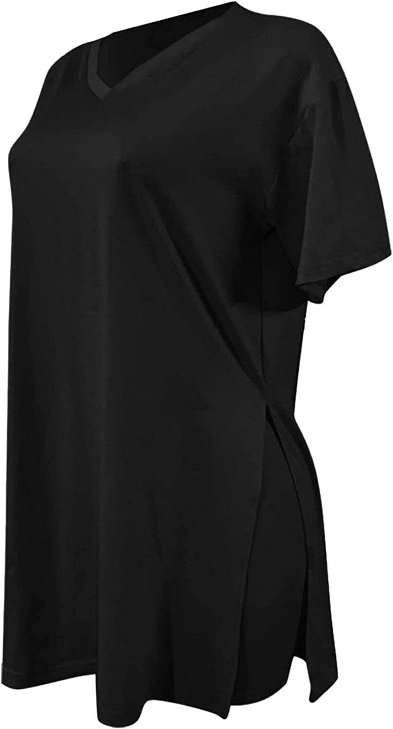 🔥LAST DAY 70% OFF💖Women’s Casual 2 Piece Outfits V Neck Side Split Tops and Shorts Set Tracksuit