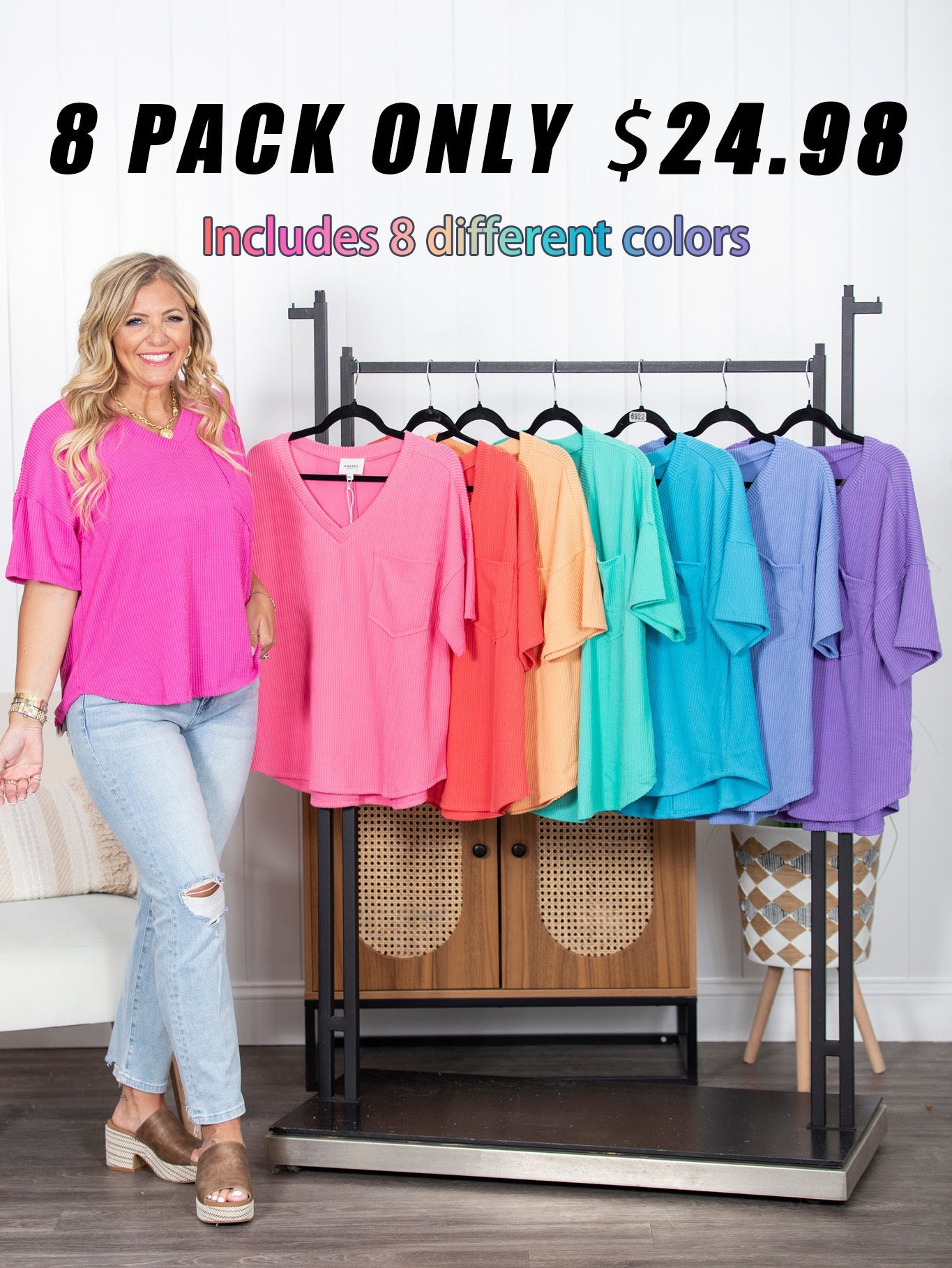 FINAL SALE⚡8 Packs for $24.98⚡ -Women's Rooted Essential Top