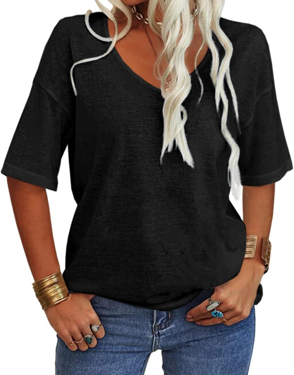 FINAL SALE⚡8 Packs for $23.86⚡ - Summer Casual Half Sleeve T-shirt Basic Tops (Multiple Colors)