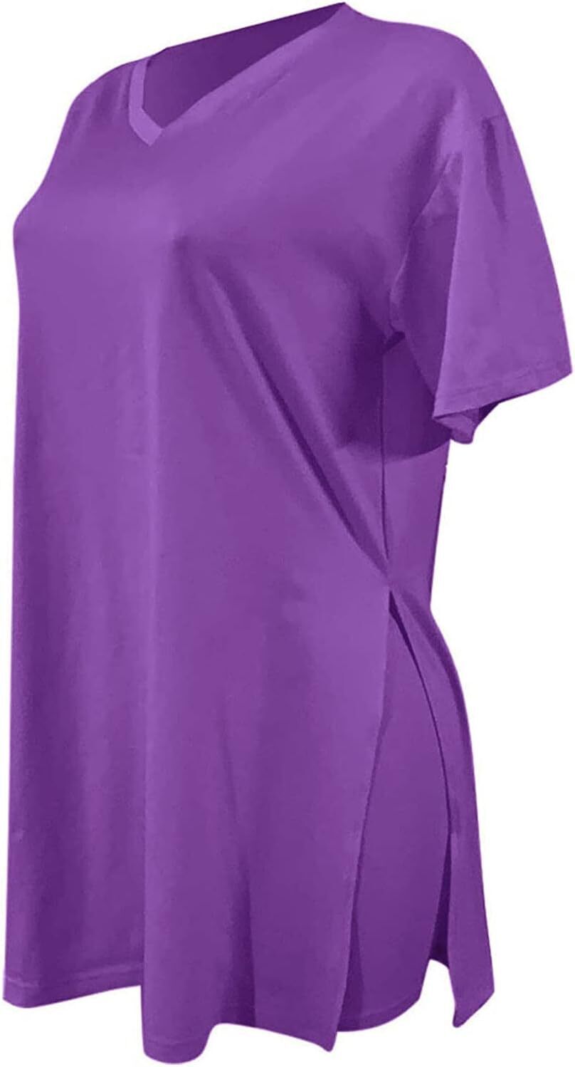 🔥LAST DAY 70% OFF💖Women’s Casual 2 Piece Outfits V Neck Side Split Tops and Shorts Set Tracksuit