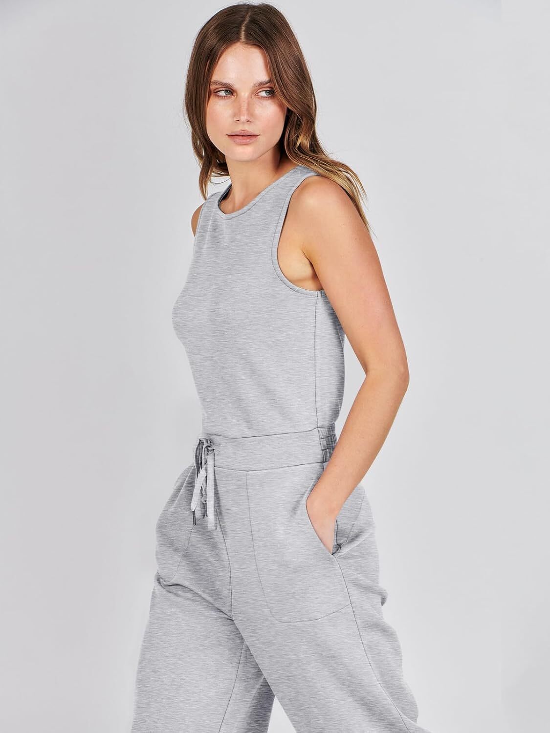 Womens Jumpsuits 2025 Casual Summer Dressy Romper Sleeveless Wide Leg Long Pants Outfits Fashion Travel Clothes